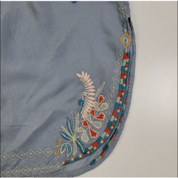 Johnny Was Embroidered Tunic Top/ Mini Dress Size Small– Light Blue 3/4 Sleeve B - Picture 13 of 16